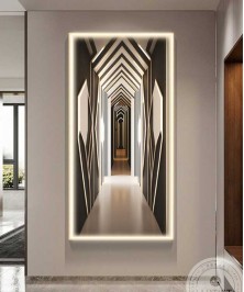 Gold Frame Modern 3D Painting With Warm Led Light